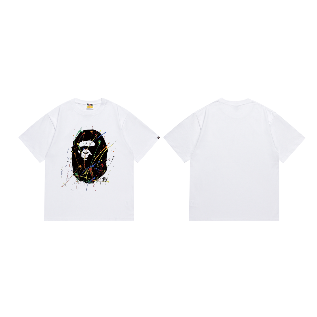Bathing Shark and ape head print T-Shirt NextBlock