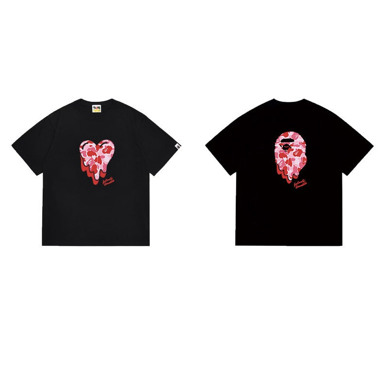 Bathing Shark and ape head print T Shirts NextBlock