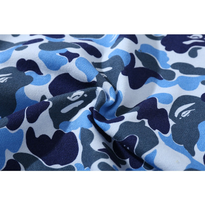 Bathing Shark and ape head print Hoodie Camouflage Double Hat Autumn / Winter Fleece Cardigan Zipper Loose Shark NextBlock