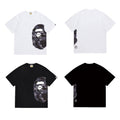Bathing Shark and ape head print T Shirts NextBlock