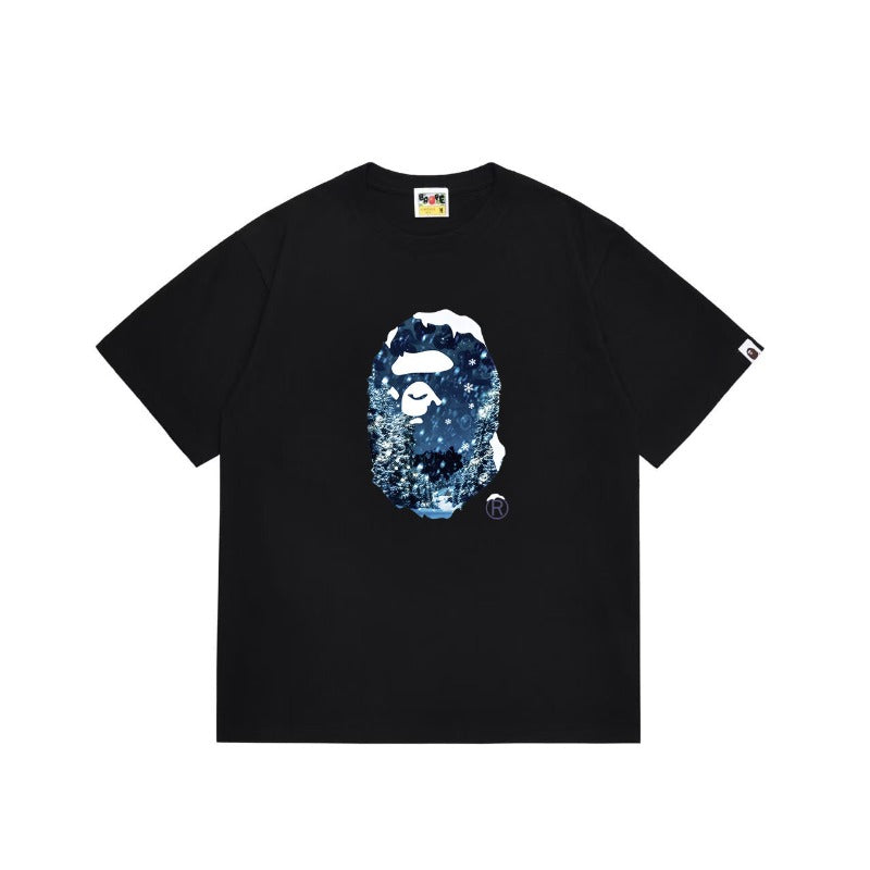 Bathing Shark and ape head print T Shirts NextBlock