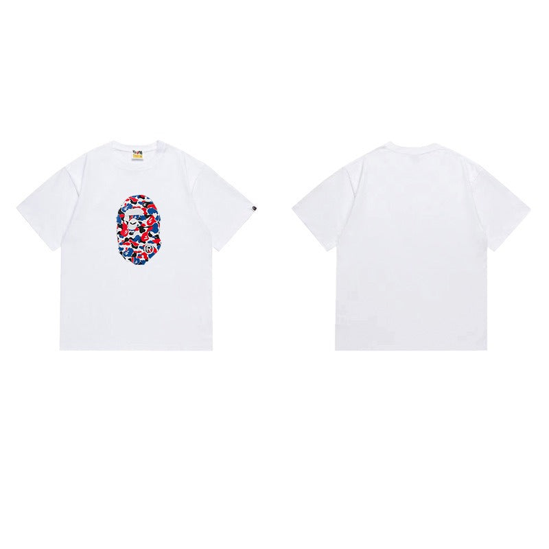 Bathing Shark and ape head print T Shirts NextBlock