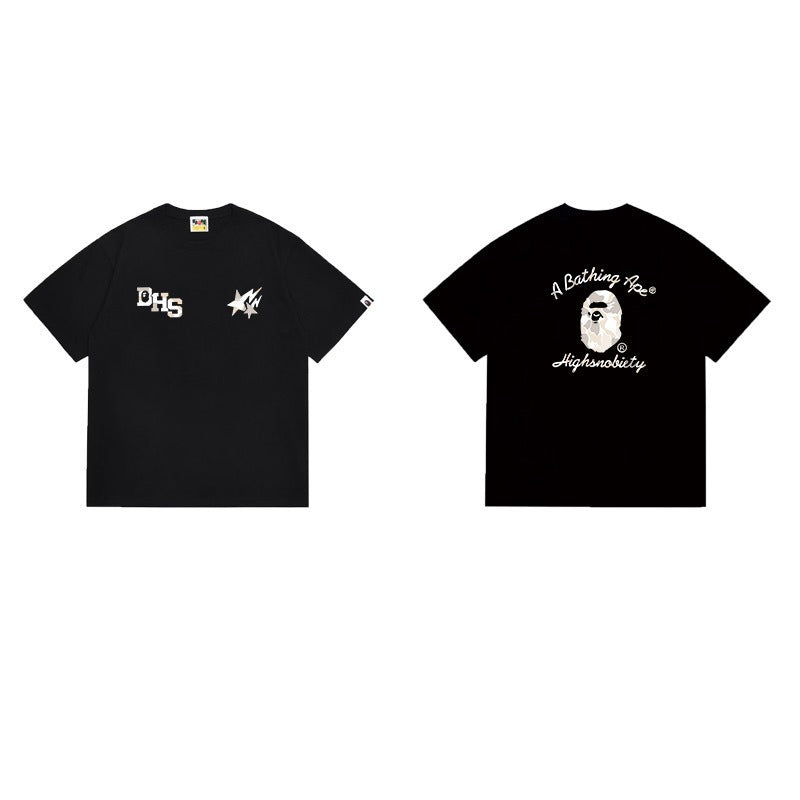Bathing Shark and ape head print T Shirts NextBlock