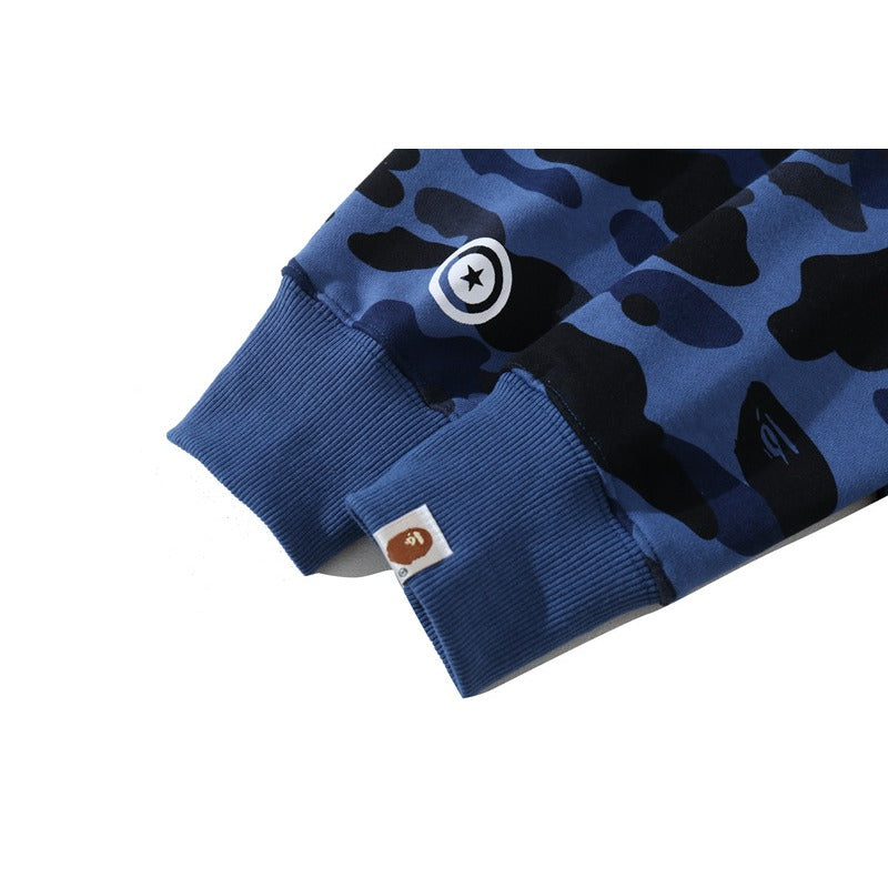 Ape Hoodie Classic Camo Shark Hooded Cardigan Zip Embroidery NextBlock