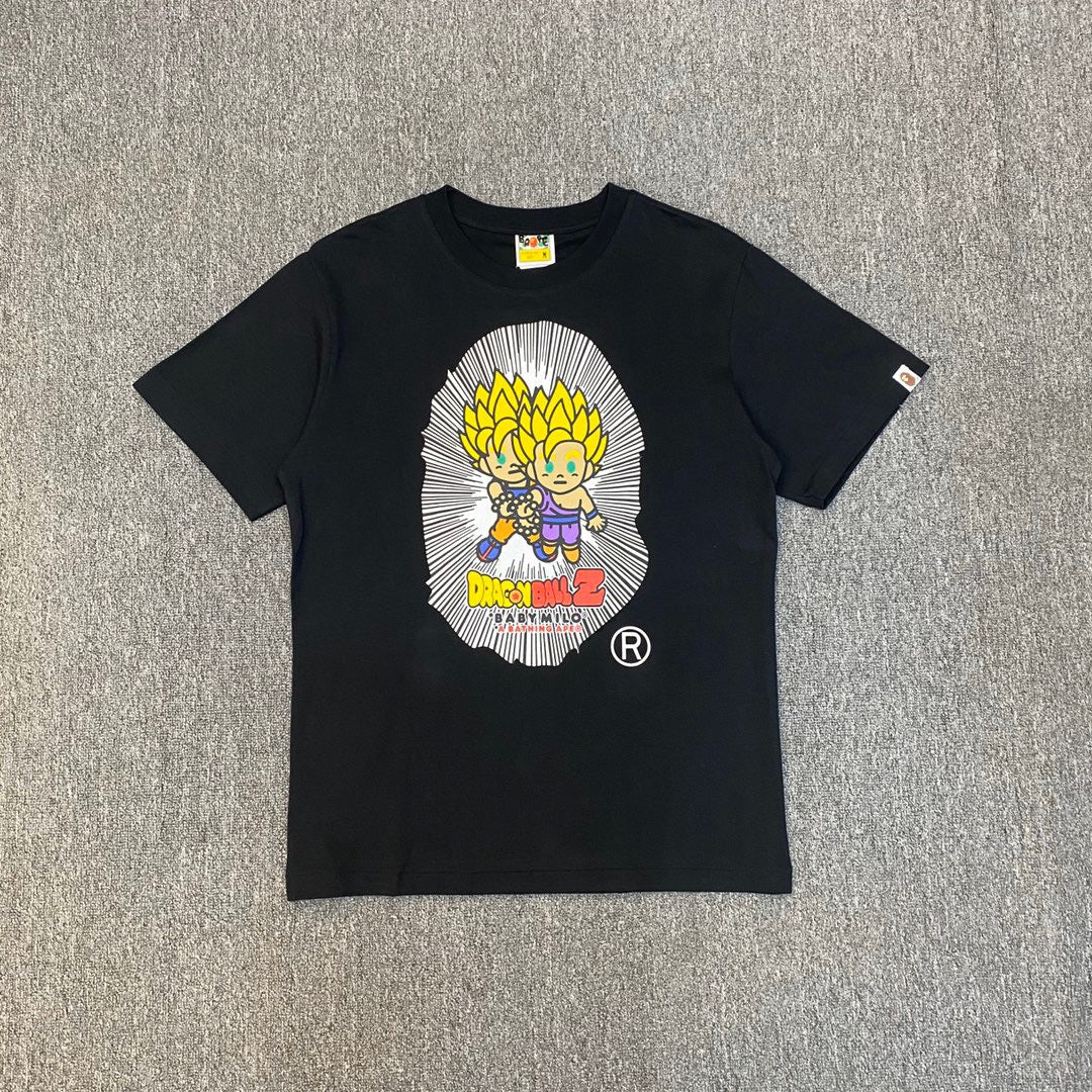 Bathing Shark and ape head print T-Shirt NextBlock