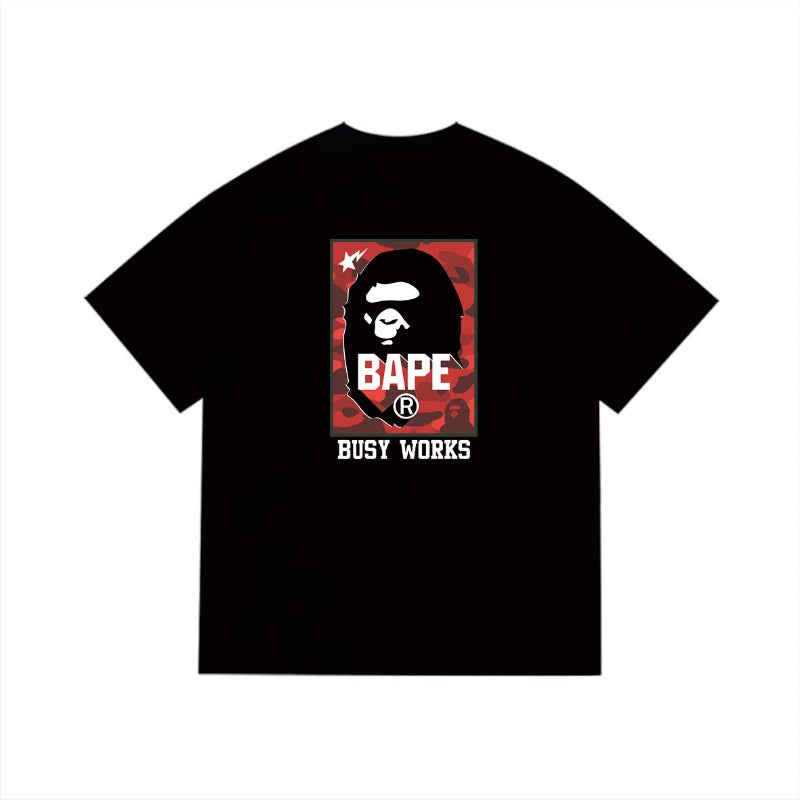 Bathing Shark and ape head print T Shirts NextBlock