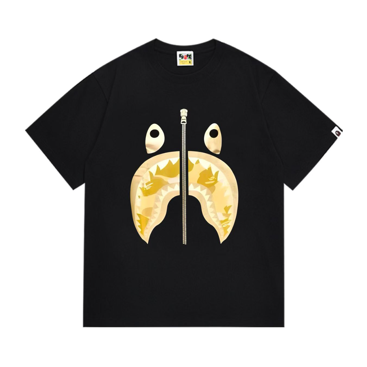Bathing Shark and ape head print T-Shirt NextBlock