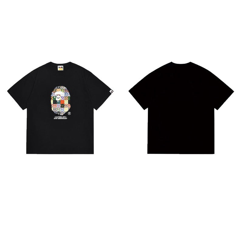 Bathing Shark and ape head print T Shirts NextBlock