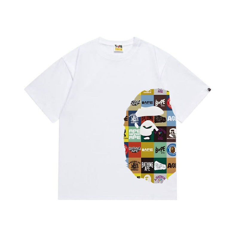 Bathing Shark and ape head print T Shirts NextBlock