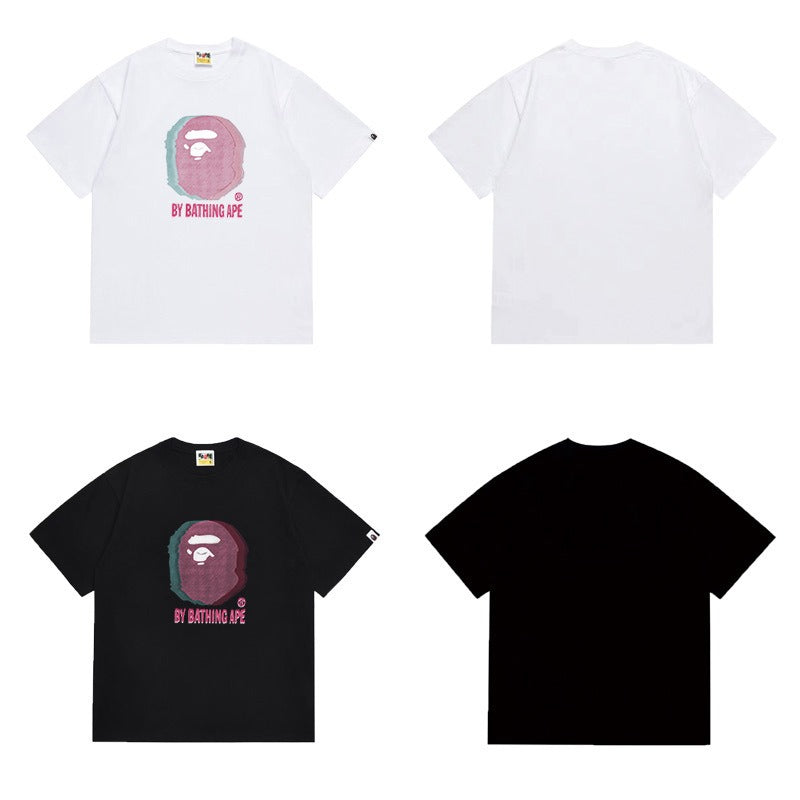 Bathing Shark and ape head print T Shirts NextBlock