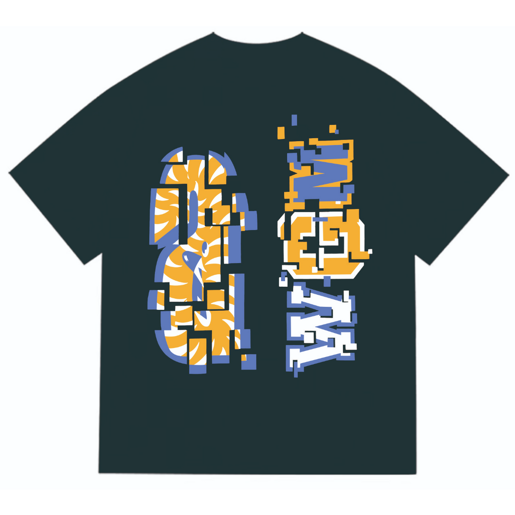 Bathing Shark and ape head print T-Shirt NextBlock