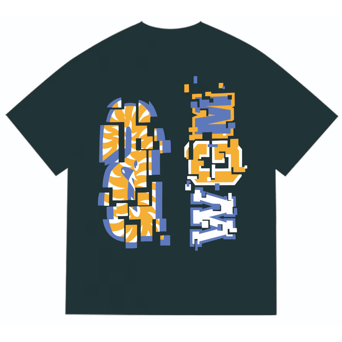 Bathing Shark and ape head print T-Shirt NextBlock