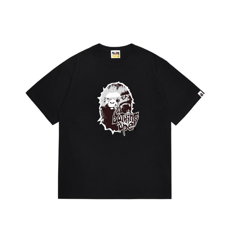 Bathing Shark and ape head print T Shirts NextBlock