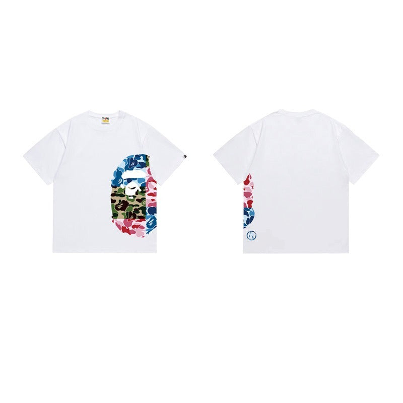 Bathing Shark and ape head print T Shirts NextBlock