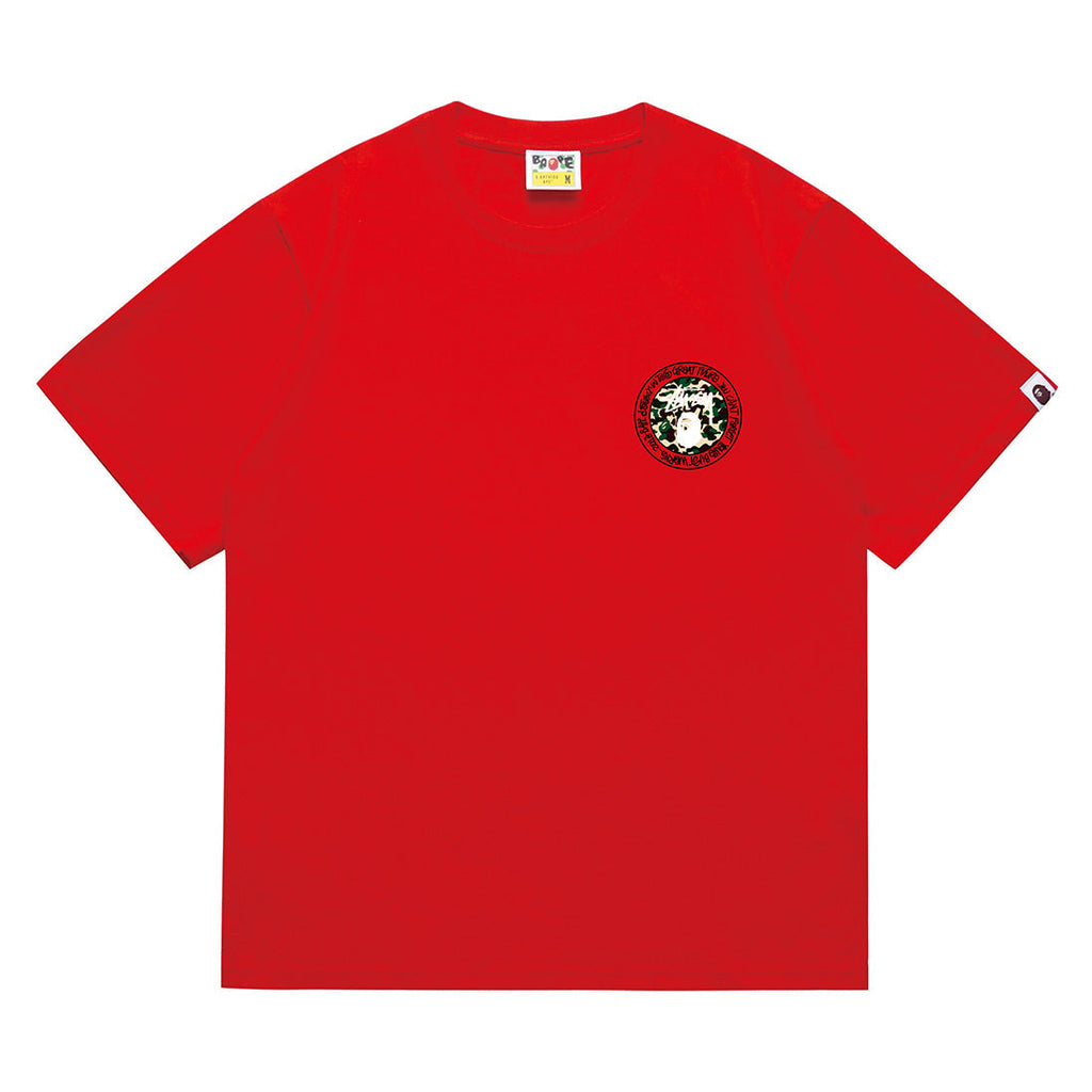 Bathing Shark and ape head print T-Shirt NextBlock