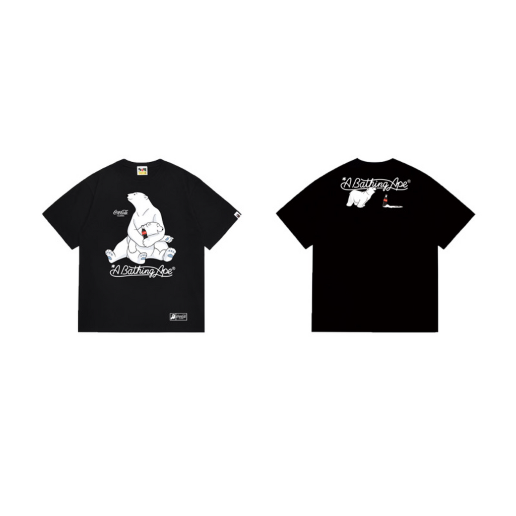 Bathing Shark and ape head print T-Shirt NextBlock