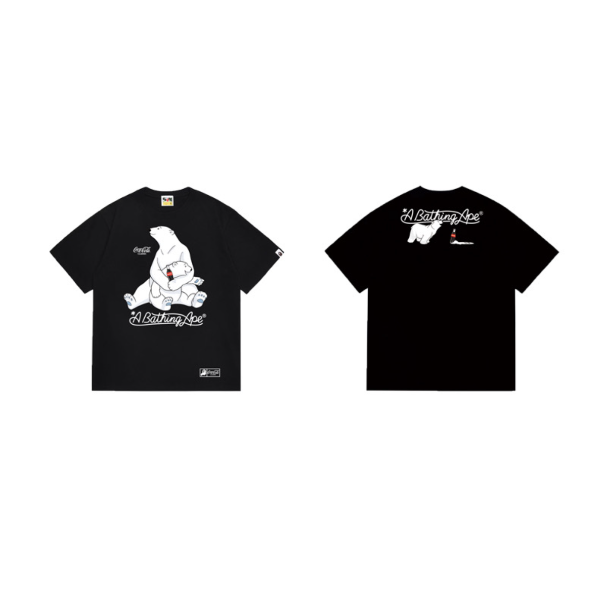 Bathing Shark and ape head print T-Shirt NextBlock