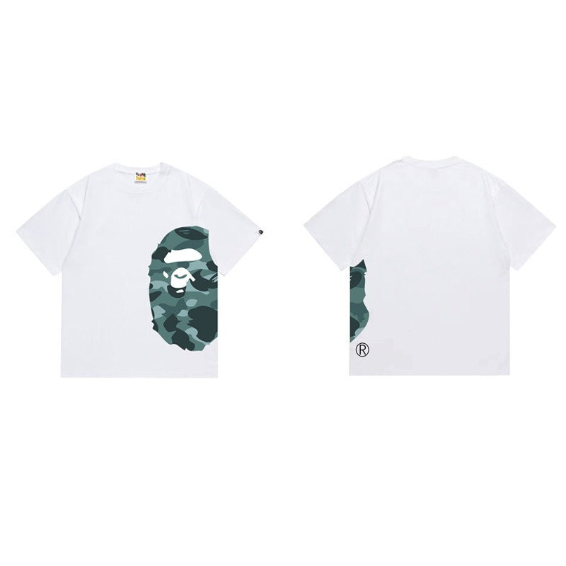 Bathing Shark and ape head print T Shirts NextBlock