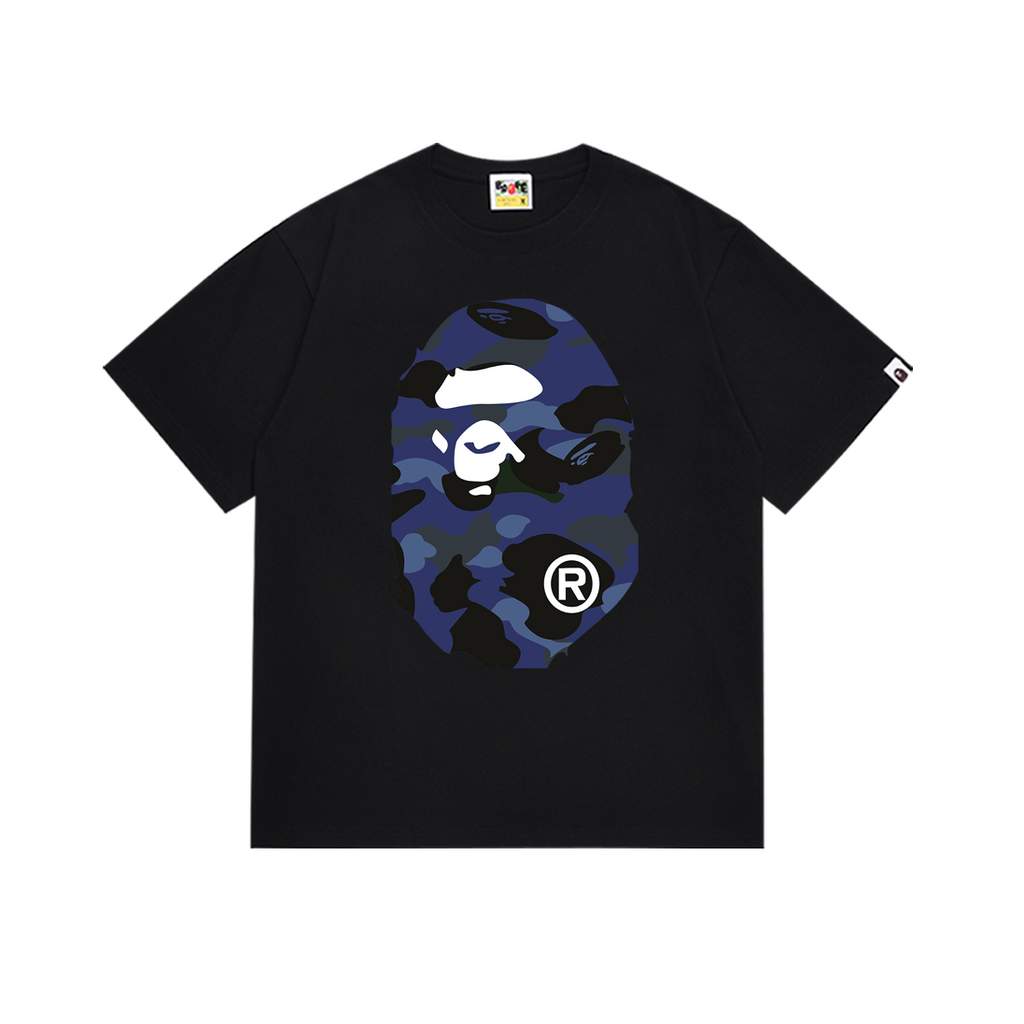 Bathing Shark and ape head print T-Shirt NextBlock