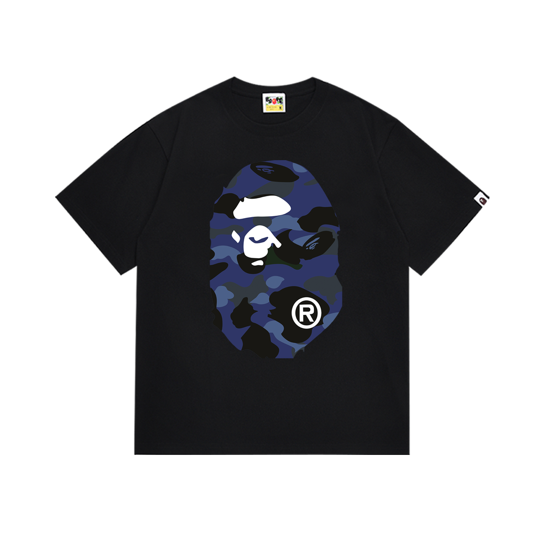 Bathing Shark and ape head print T-Shirt NextBlock