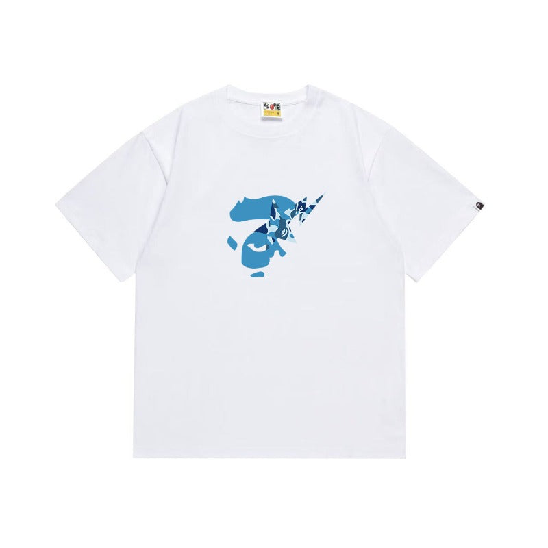 Bathing Shark and ape head print T Shirts NextBlock