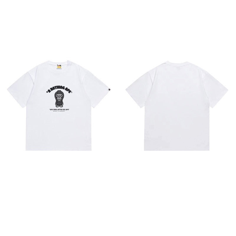 Bathing Shark and ape head print T Shirts NextBlock