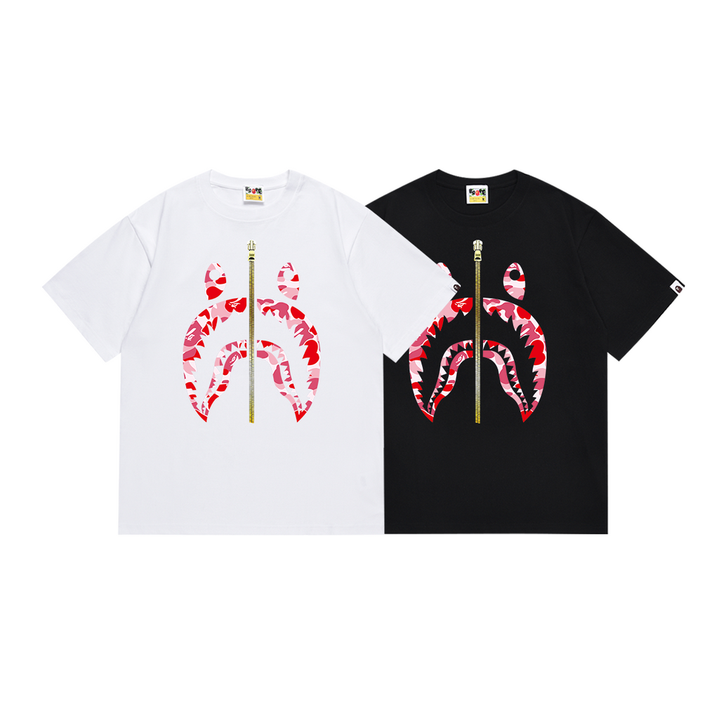 Bathing Shark and ape head print T Shirts NextBlock