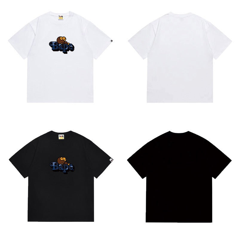 Bathing Shark and ape head print T Shirts NextBlock