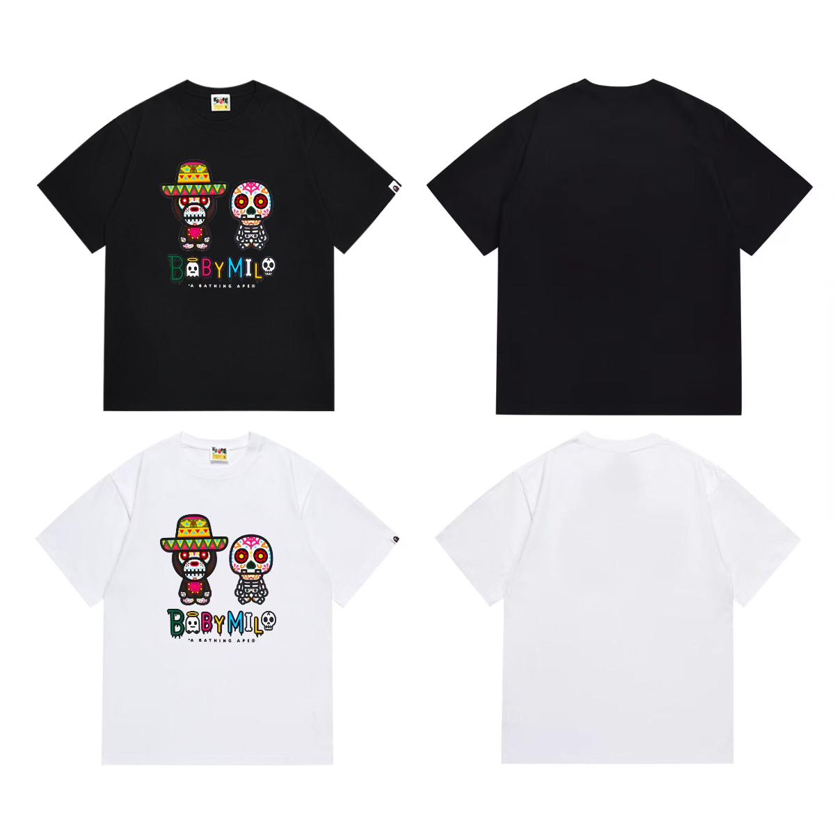 Bathing Shark and ape head print T-Shirt NextBlock