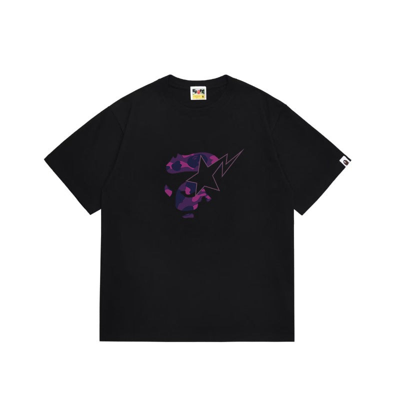 Bathing Shark and ape head print T Shirts NextBlock