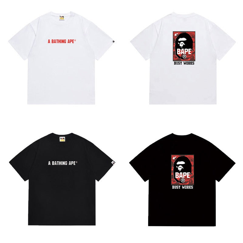Bathing Shark and ape head print T Shirts NextBlock