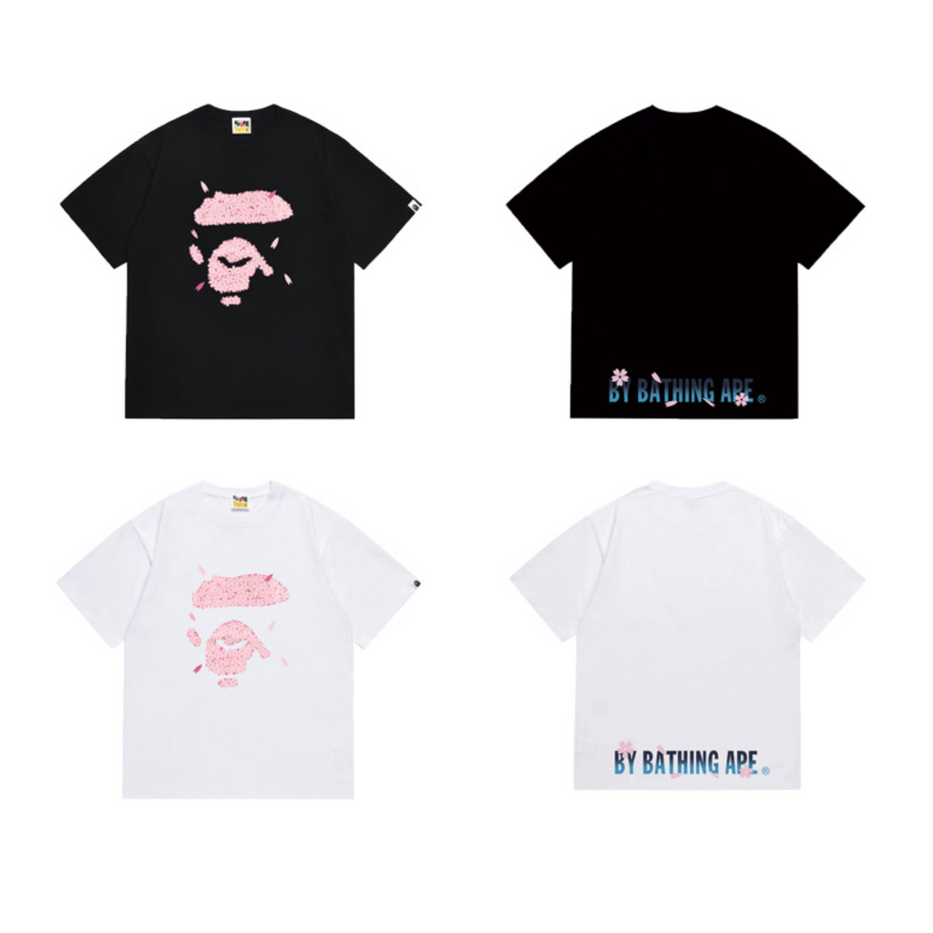 Bathing Shark and ape head print T-Shirt NextBlock