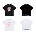 Bathing Shark and ape head print T-Shirt NextBlock