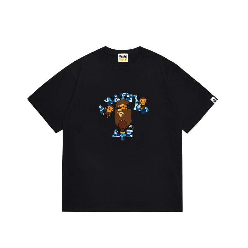 Bathing Shark and ape head print T Shirts NextBlock
