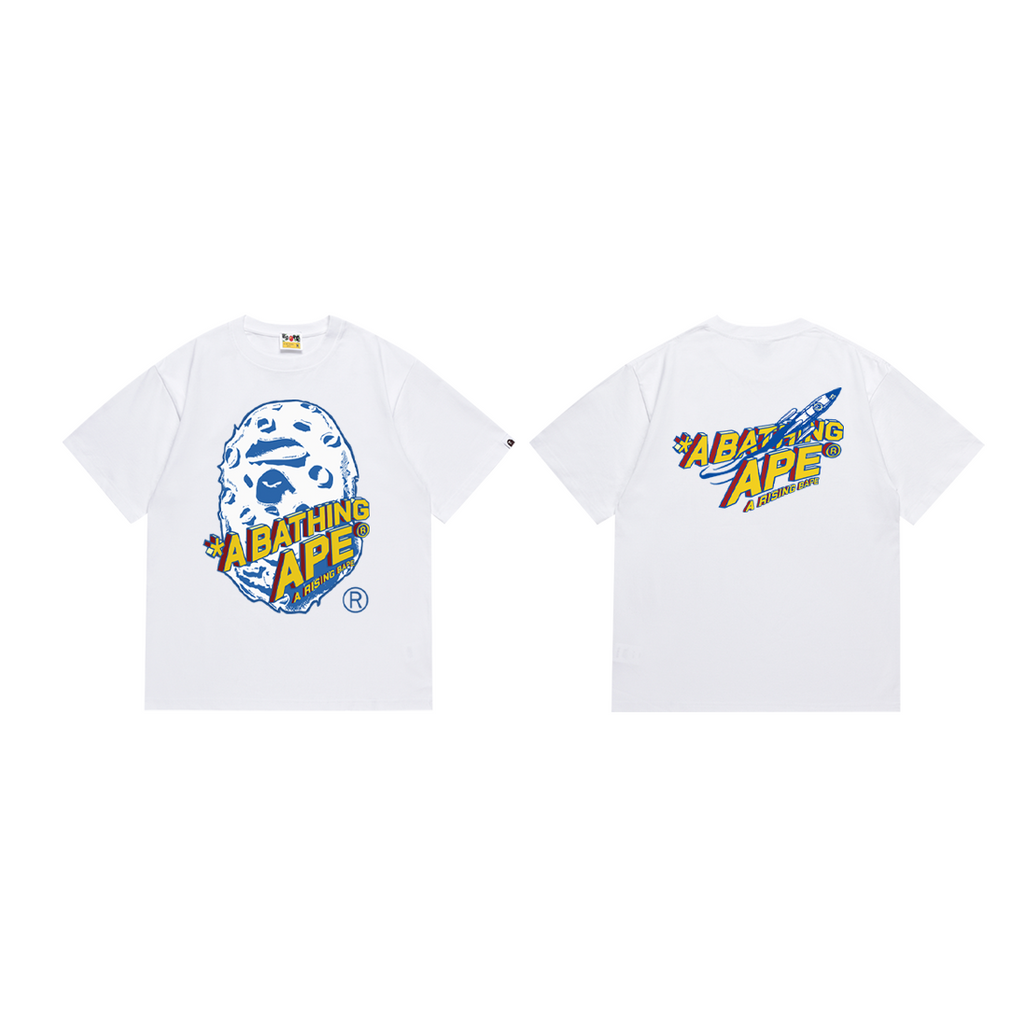 Bathing Shark and ape head print T-Shirt NextBlock