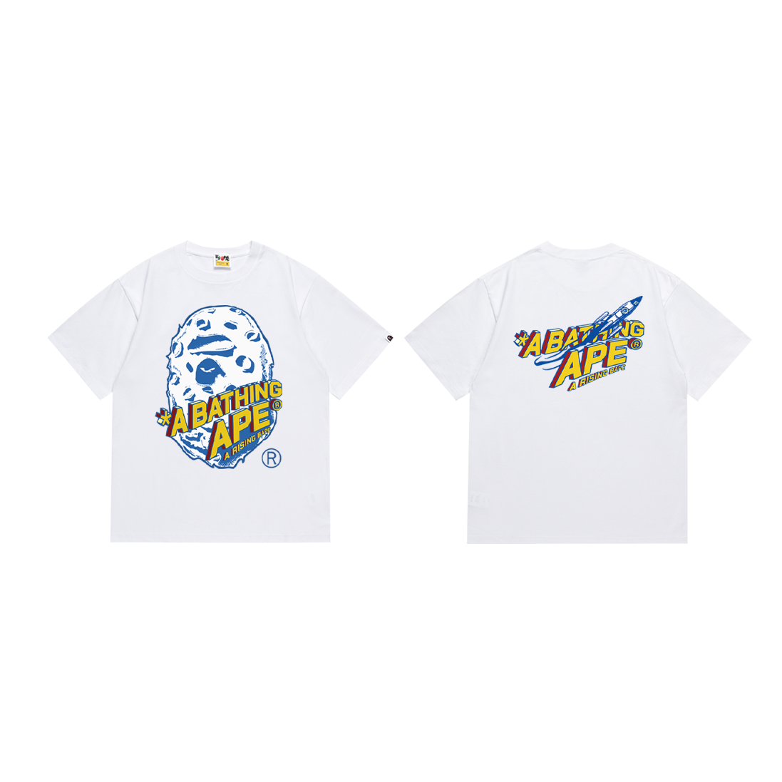 Bathing Shark and ape head print T-Shirt NextBlock