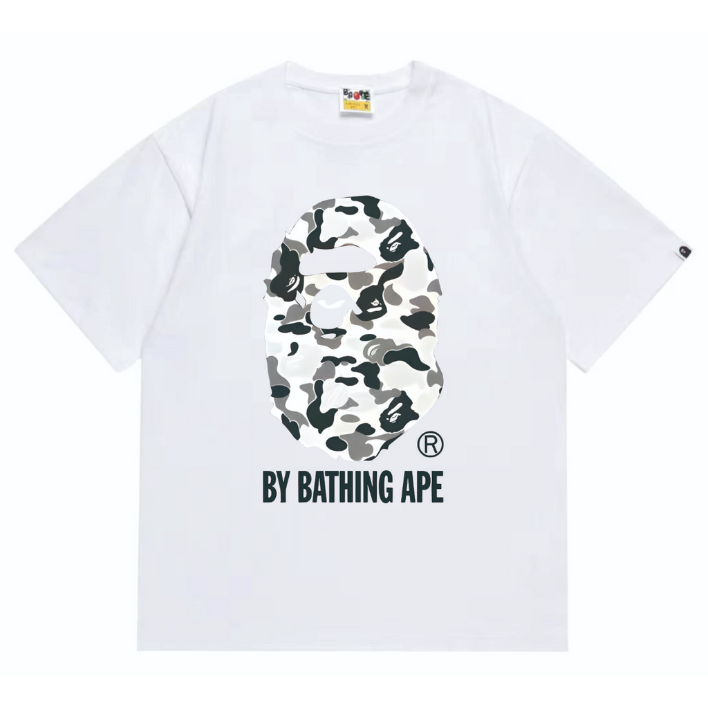 Bathing Shark and ape head print T-Shirt NextBlock
