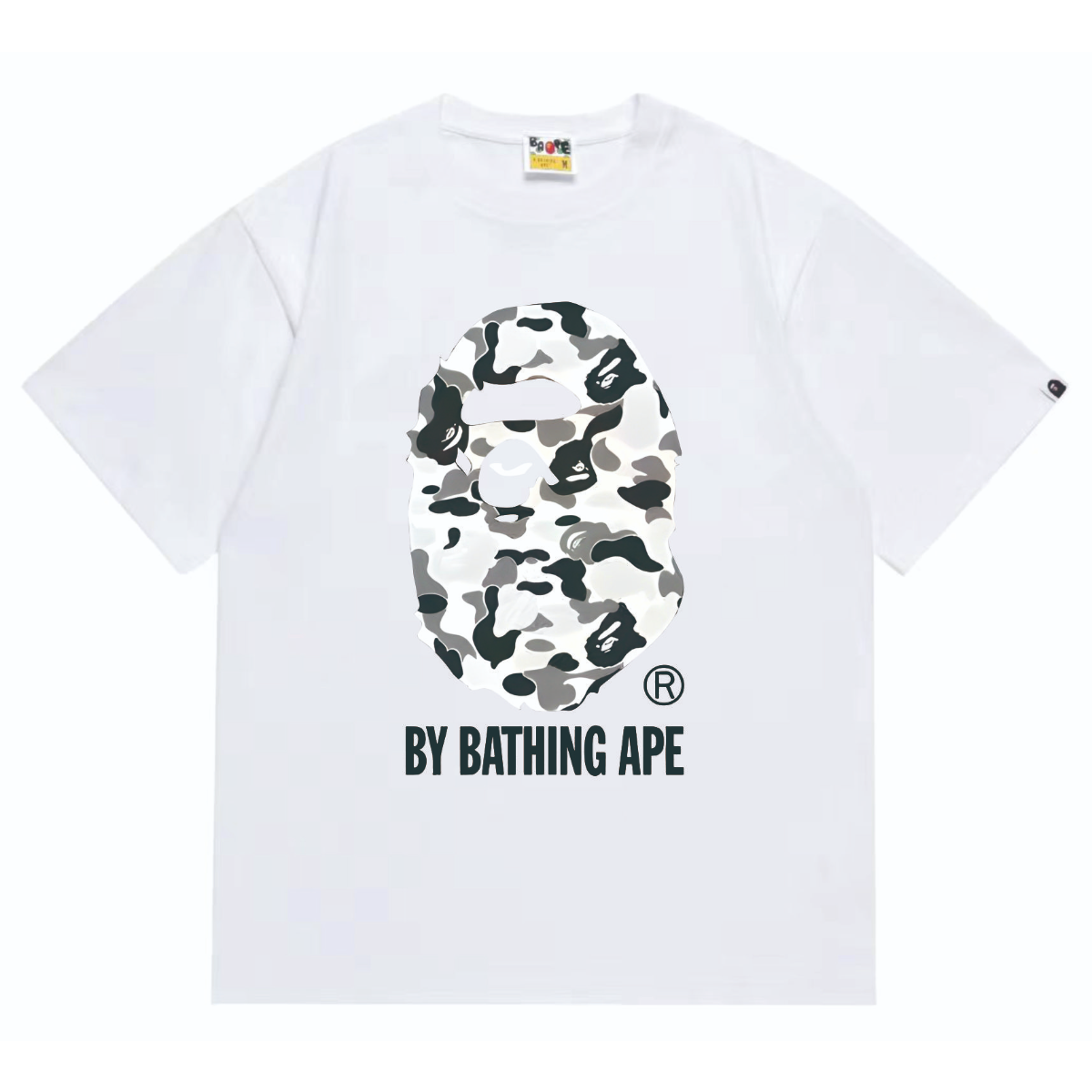 Bathing Shark and ape head print T-Shirt NextBlock