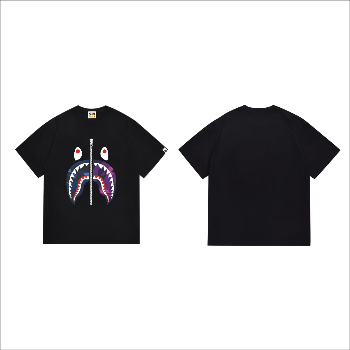 Bathing Shark and ape head print T-Shirt NextBlock