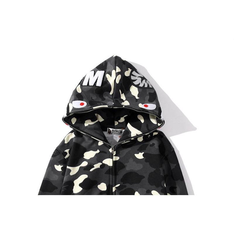 Bathing Shark and ape head print Hoodie Men's and Women's Luminous Spot Camouflage Sweater NextBlock