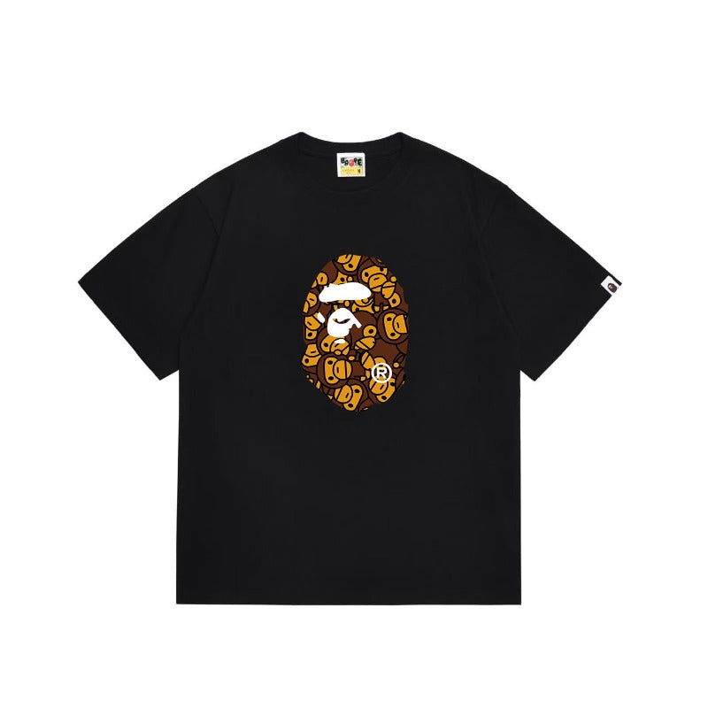 Bathing Shark and ape head print T Shirts NextBlock