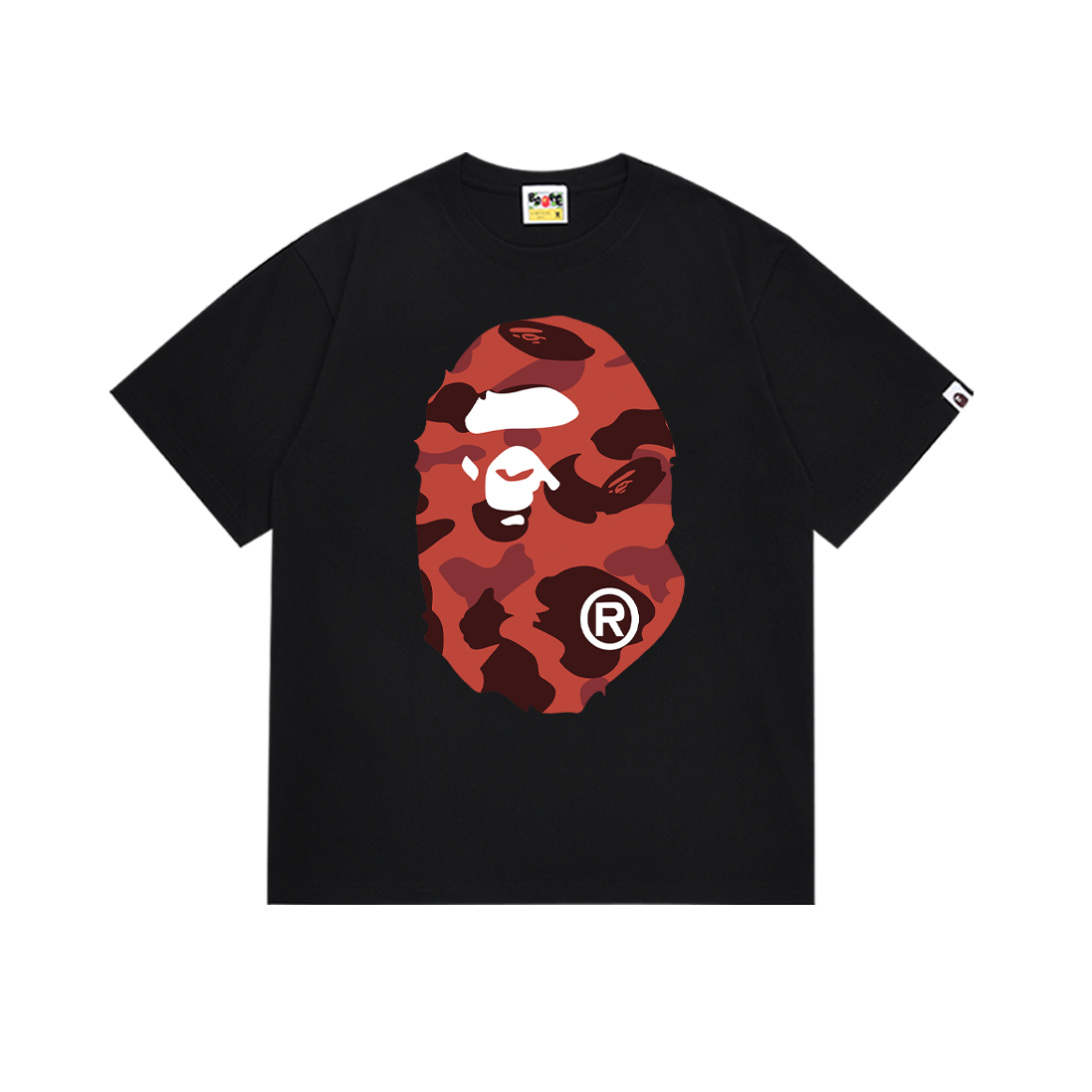 Bathing Shark and ape head print T-Shirt NextBlock