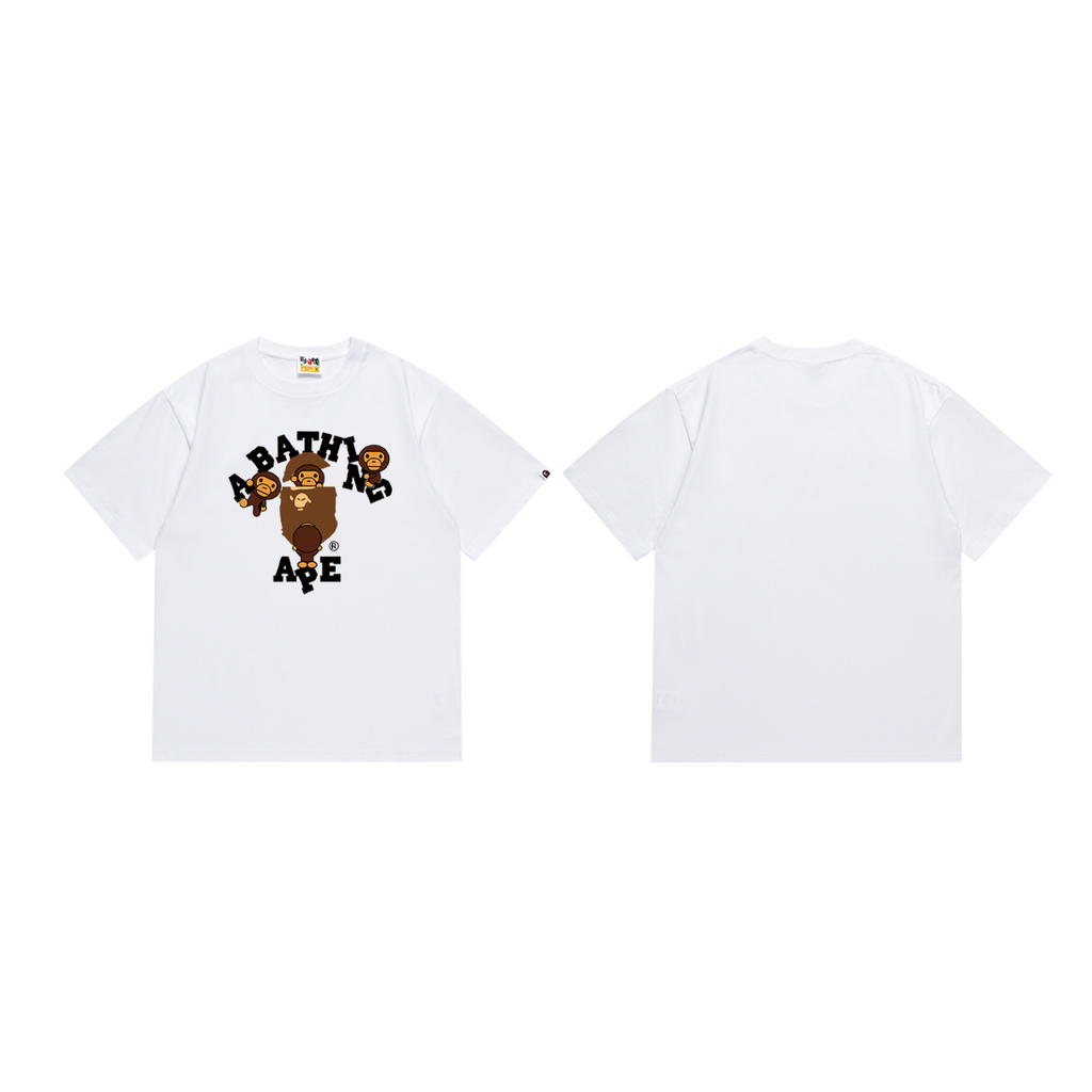 Bathing Shark and ape head print T-Shirt NextBlock