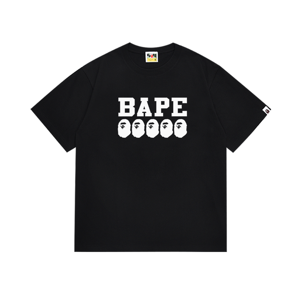 Bathing Shark and ape head print T-Shirt NextBlock