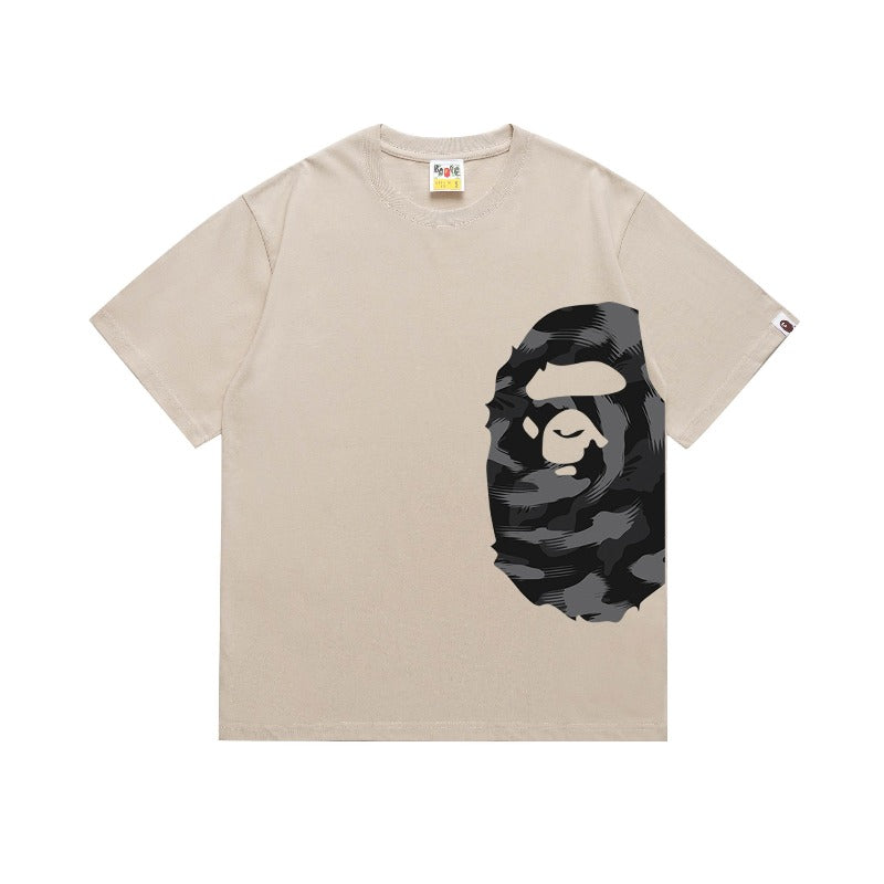 Bathing Shark and ape head print T Shirts NextBlock