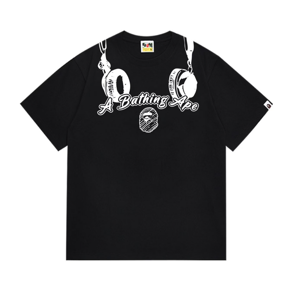 Bathing Shark and ape head print T-Shirt NextBlock