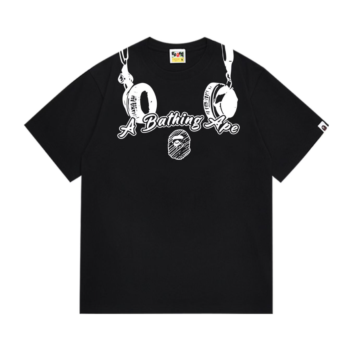 Bathing Shark and ape head print T-Shirt NextBlock
