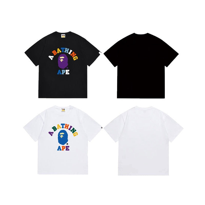 Bathing Shark and ape head print T Shirts NextBlock