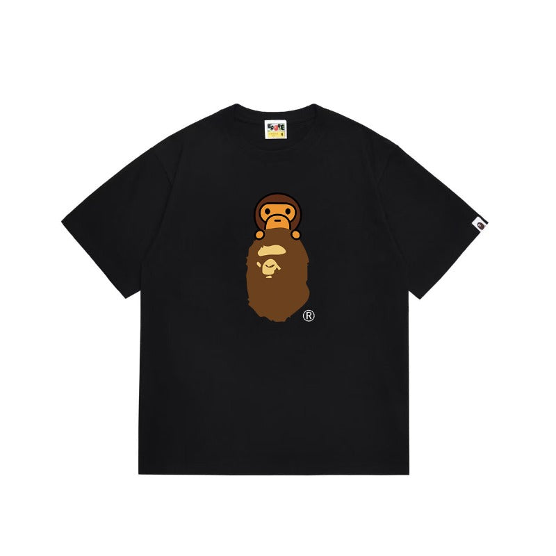 Bathing Shark and ape head print T Shirts NextBlock