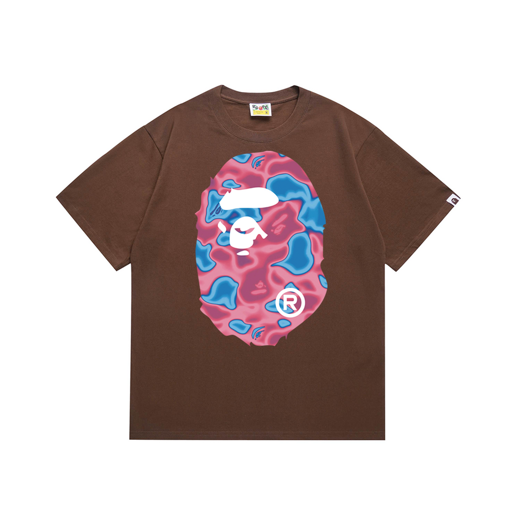 Bathing Shark and ape head print T-Shirt NextBlock
